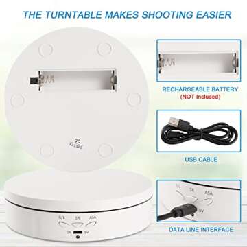 22 lbs Motorized Rotating Display Stand for Jewelry, 360 Degree , Automatic Mute Rotating Display St...