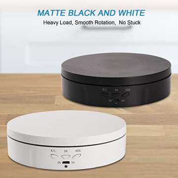 22 lbs Motorized Rotating Display Stand for Jewelry, 360 Degree , Automatic Mute Rotating Display Stand, Electronic Rotating Display Stand with USB Charging Port for Display, Photography Products