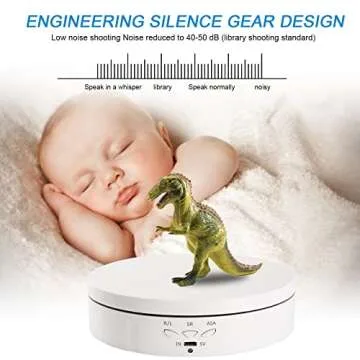 22 lbs Motorized Rotating Display Stand for Jewelry, 360 Degree , Automatic Mute Rotating Display Stand, Electronic Rotating Display Stand with USB Charging Port for Display, Photography Products