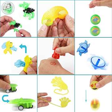 YEAHBEER 100 Pack Prefilled Plastic Easter Eggs with Different Kinds of Little Toys,for Easter Theme Party Favor,Basket Stuffers Fillers, Eggs Hunt