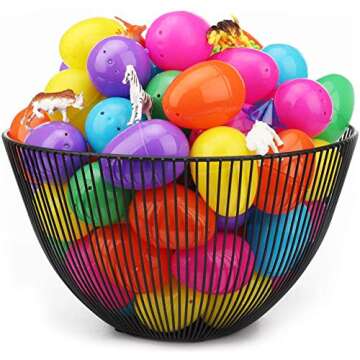 YEAHBEER 100 Pack Prefilled Plastic Easter Eggs with Different Kinds of Little Toys,for Easter Theme Party Favor,Basket Stuffers Fillers, Eggs Hunt