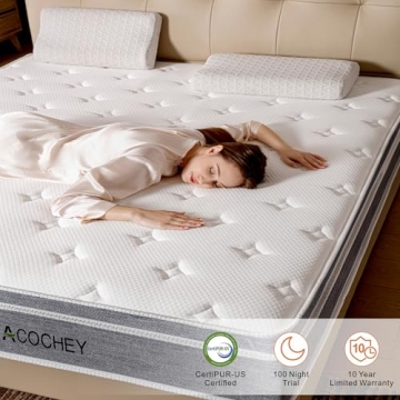 Acochey 10 Inch Queen Mattress - Comfort & Support in a Box