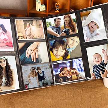 barsone Photo Picture Album 4x6 600 Photos, Large Capacity Wedding Family Anniversary Memo Photo Album Slots with PU Leather Cover 5 Per Page, Gift for Mother Father (Champagne Gold)