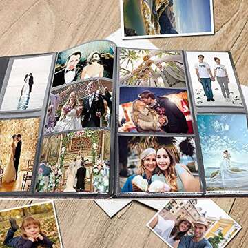 barsone Photo Picture Album 4x6 600 Photos, Large Capacity Wedding Family Anniversary Memo Photo Album Slots with PU Leather Cover 5 Per Page, Gift for Mother Father (Champagne Gold)
