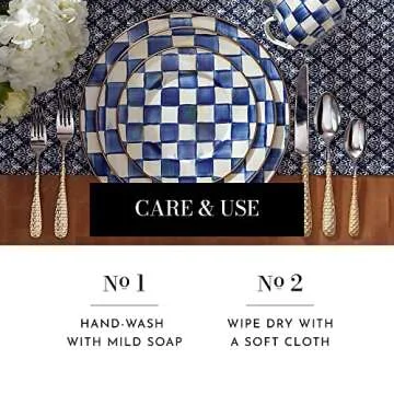 MACKENZIE-CHILDS Enamel Charger Plate, Charger Decoration Plate for Dinner Plates or Home Decor, 12 Inches, Blue-and-White Royal Check