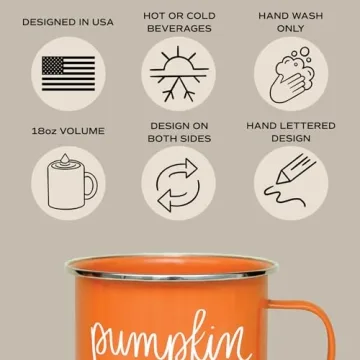 Pumpkin Spice Coffee Mug 18oz Campfire Style Fall Decor