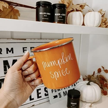Pumpkin Spice Coffee Mug 18oz Campfire Style Fall Decor