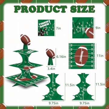 FRIDAY NIGHT Super Football Bowl Party Cardboard Cupcake Stand - Reusable Decor for All Occasions
