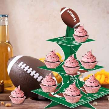 FRIDAY NIGHT Super Bowl Party Cupcake Stand for Celebrations