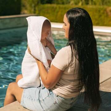 Little Unicorn Premium Infant Hooded Bath Towel - Tan Gingham