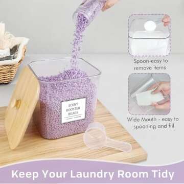 3+1 Pack Laundry Pods Container,Clear Laundry Room Organization Containers,Large Laundry Detergent P...