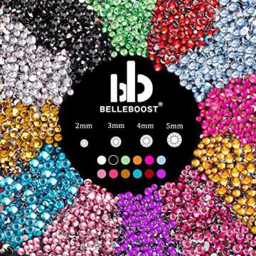 3 Boxes of Flat Back Nail Art Crystal Rhinestones+Pearl Set 18 Colorful+Transparent White Rhinestone...