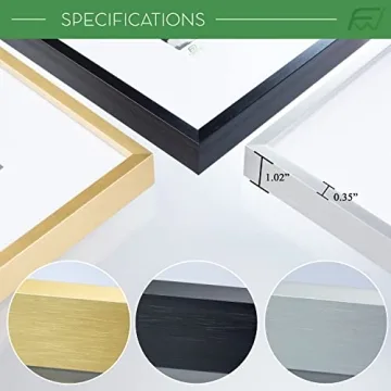 Stylish 20x24 Black Picture Frame with Mat for Photos