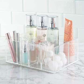 iDesign 5 Compartment Organizer Clear Plastic Storage