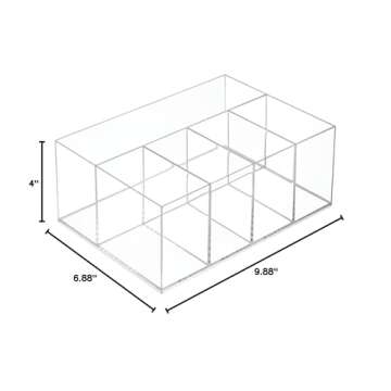 iDesign 5 Compartment Organizer Clear Plastic Storage