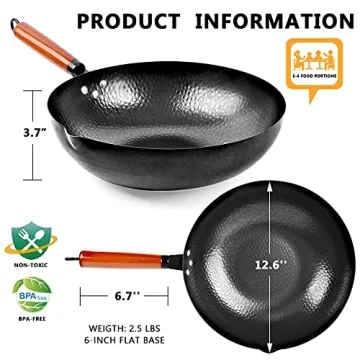 KAQINU Carbon Steel Wok Set - Versatile, Durable, All Stoves
