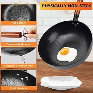 KAQINU Carbon Steel Wok Set - Versatile, Durable, All Stoves