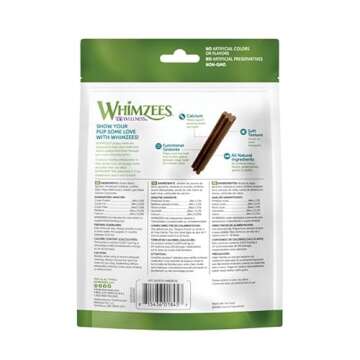 WHIMZEES by Wellness Puppy Natural Dental Chews for Dogs, Long Lasting Treats, Grain-Free, Freshens ...