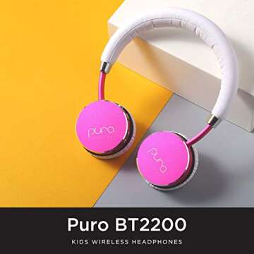 Puro Sound Labs BT2200 Volume Limited Kids’ Bluetooth Headphones – Safer Headphones for Kids – Studio-Grade Audio Quality & Noise Isolation