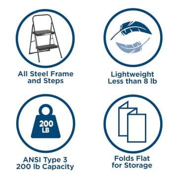 COSCO 2-Step Folding Step Stool for All Your Needs