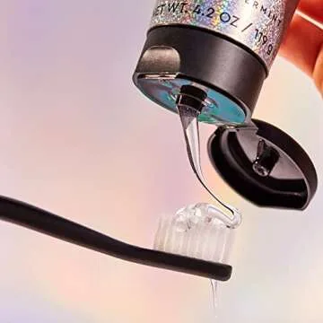 MOON Cosmic Gel Teeth Whitening Toothpaste for Adults & Children - Sparkly, SLS & Fluoride Free Toothpaste with Shiny, Ethically-Sourced Mica - Polish & Protect Teeth - Lunar Peppermint (4.2 Oz)