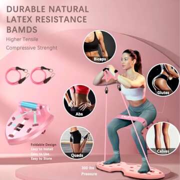 LALAHIGH Portable Home Gym System for Men and Women:Push Up Board, Pilates Bar & 20 Fitness Accessories with Resistance Bands and Ab Roller Wheel-Professional Strength Training Exercise