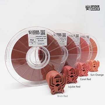 SpiderMaker 3D Matte PLA Filament (PLA+) - Matte Finish with Incredible Vibrant Colors - Compatible ...