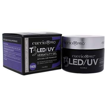Cuccio Pro T3 LED/UV Cool Cure Versatility Gel - Controlled Levelling - Incredibly Flexible - Strong Adhesion - Thick Viscosity - Fast Application - Quick Cure - Opaque Welsh Rose - 2 Oz Nail Gel