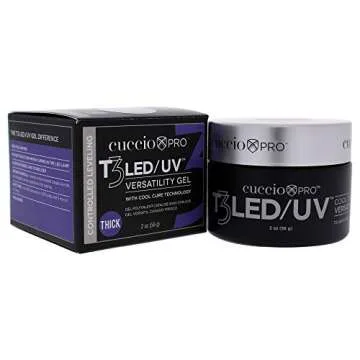Cuccio Pro T3 LED/UV Cool Cure Versatility Gel - Controlled Levelling - Incredibly Flexible - Strong Adhesion - Thick Viscosity - Fast Application - Quick Cure - Opaque Welsh Rose - 2 Oz Nail Gel