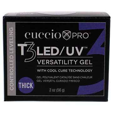 Cuccio Pro T3 LED/UV Cool Cure Versatility Gel - Controlled Levelling - Incredibly Flexible - Strong Adhesion - Thick Viscosity - Fast Application - Quick Cure - Opaque Welsh Rose - 2 Oz Nail Gel