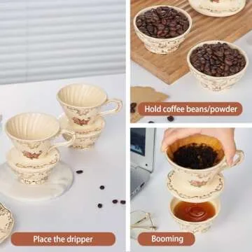 Elegant YOLIFE Ceramic Pour Over Coffee Maker Set