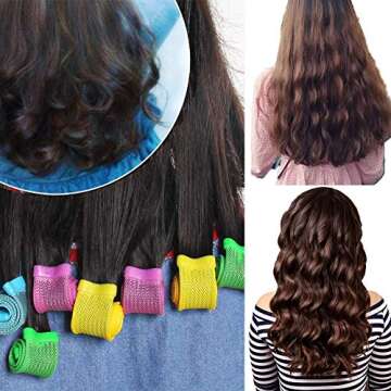 Wensdr 24 PCS Hair Rollers 21.6 inchs Wave Style No Heat Hair Rollers for Long Hair Easy Operate Hair Styling Tools