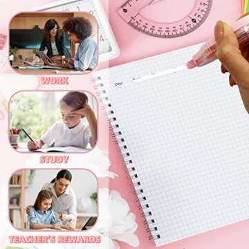 VIHOGFINT Correction Tape,Thickening With Core White Out Tape Pen for School Office Supplies,0.2 x 472 Inch,6 Count(Colorful)