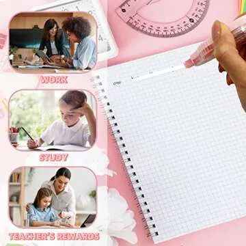 VIHOGFINT Correction Tape,Thickening With Core White Out Tape Pen for School Office Supplies,0.2 x 472 Inch,6 Count(Colorful)