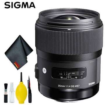 Sigma 35mm f/1.4 DG HSM Art Lens for Canon EF Mount (USA) Standard Bundle with 6AVE Deluxe Camera Lens Cleaning Kit