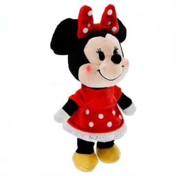Disney Store Official Minnie Mouse nuiMOs Plushie - Soft Plush with Embroidered Features, Poseable Hands & Turning Head, Magnetic Hands for Holding, 6 Inches, Dress Up with nuiMOs Outfits