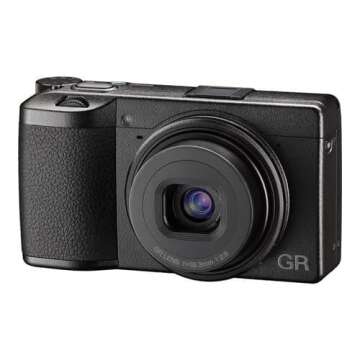 Ricoh GR III Digital Compact Camera, 24mp, 28mm F 2.8 Lens with Touch Screen LCD, Black