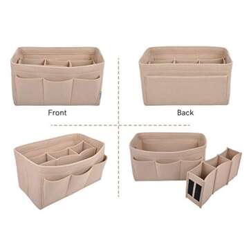 Vercord Felt Purse Organizer Handbag Insert Liner Shaper Bag in Bags for Speedy Neverfull Tote