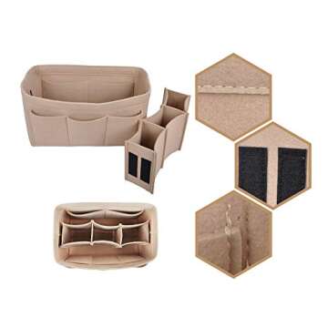 Vercord Felt Purse Organizer Handbag Insert Liner Shaper Bag in Bags for Speedy Neverfull Tote