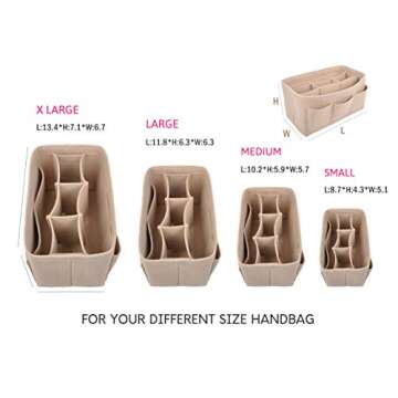 Vercord Felt Purse Organizer Handbag Insert Liner Shaper Bag in Bags for Speedy Neverfull Tote
