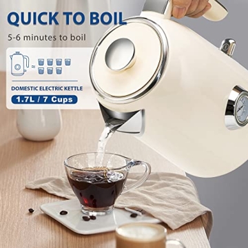 SULIVES 1.7L Electric Kettle with Temperature Gauge and Auto Shut-Off