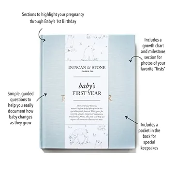 Baby First Year Book - Memory & Milestone Keepsake Album