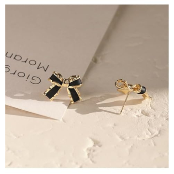 Gold Plated Bow small tiny cute stud hoop Earrings for Women Fashion Jewelry