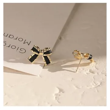 Gold Plated Bow small tiny cute stud hoop Earrings for Women Fashion Jewelry