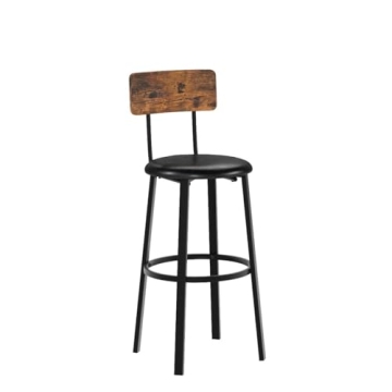 Stylish VASAGLE Bar Stools - Set of 2 with Comfort and Durability