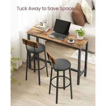 Stylish VASAGLE Bar Stools - Set of 2 with Comfort and Durability
