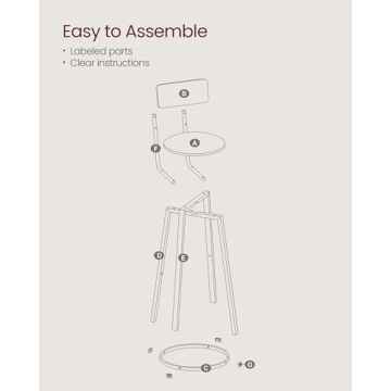 Stylish VASAGLE Bar Stools - Set of 2 with Comfort and Durability