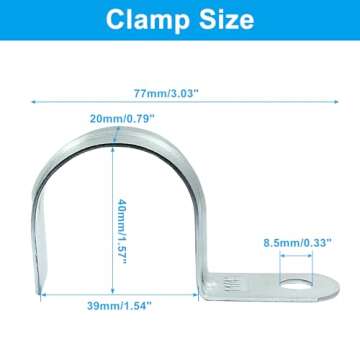 Biaungdo 30 Pcs M40 Rigid Pipe Strap - 1-1/2 Inch Zinc Plated Steel One Hole Strap Bracket Heavy Dut...