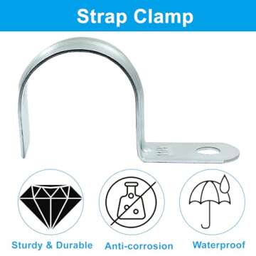 Biaungdo 30 Pcs M40 Rigid Pipe Strap - 1-1/2 Inch Zinc Plated Steel One Hole Strap Bracket Heavy Duty Conduit Clamps Tension Tube Clip Cable Clamp Hanger for Conduit, Pipe Fixing