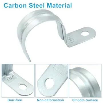 Biaungdo 30 Pcs M40 Rigid Pipe Strap - 1-1/2 Inch Zinc Plated Steel One Hole Strap Bracket Heavy Duty Conduit Clamps Tension Tube Clip Cable Clamp Hanger for Conduit, Pipe Fixing